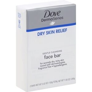 2PK Dove Derma Series Dry Skin Relief Gentle Cleansing Face Bar Soap